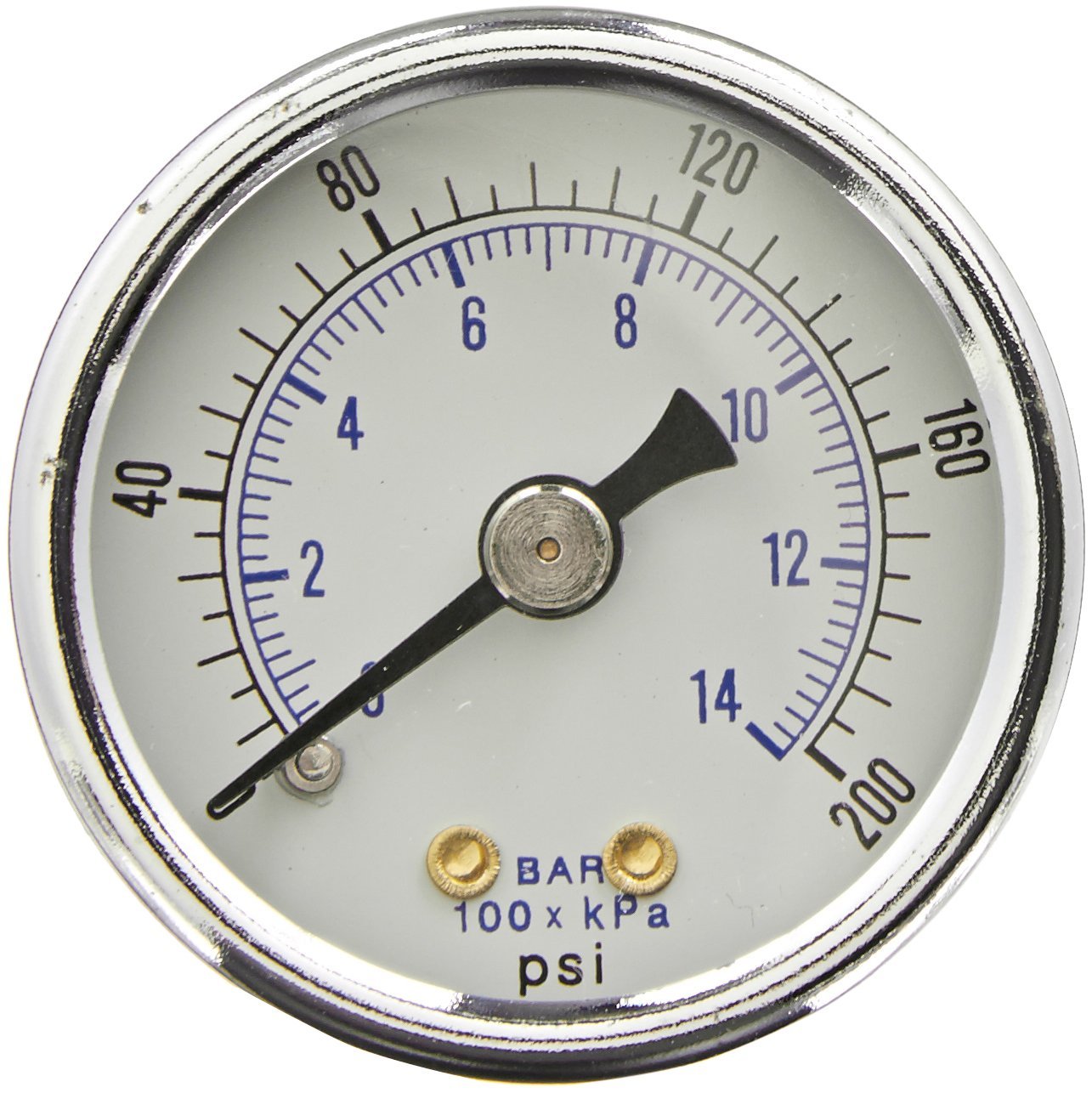  1/8" NPT 0-200 PSI Air Pressure Gauge Center Back Mount With 1.5" Face(1 8 Npt 0 200 Psi Air Pressure Gauge Center Back Mount With 1 5 Face)