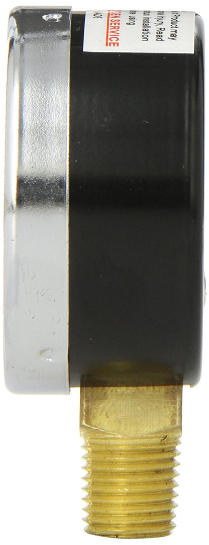  1/4" NPT 0 To -30 PSI Vacuum Air Pressure Gauge Lower Side Mount With 2" Face 101D-204A(1 4 Npt 0 To 30 Psi Vacuum Air Pressure Gauge Lower Side Mount With 2 Face)