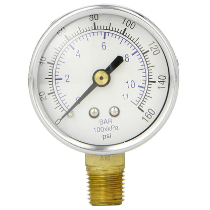  1/4" NPT 0-160 PSI Air Pressure Gauge Lower Side Mount(1 4 Npt 0 160 Psi Air Pressure Gauge Lower Side Mount)