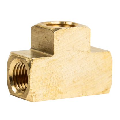  1/4" FNPT Brass Tee Pipe Fitting .25" T-Fitting Solid Brass Connector(1 4 Fnpt Brass Tee Pipe Fitting 25 T Fitting Solid Brass Connector)