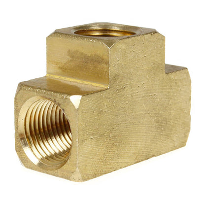  3/8" NPTF Female Union Tee Solid Brass Pipe Fitting T Joint Hose Connector 101SE(Brass 3 8 Female Tee 101se)