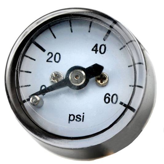  1/8" NPT 0-60 PSI Micro Air Pressure Gauge Center Back Mount With 1" Face(1 8 Npt 0 60 Psi Micro Air Pressure Gauge Center Back Mount With 1 Face)
