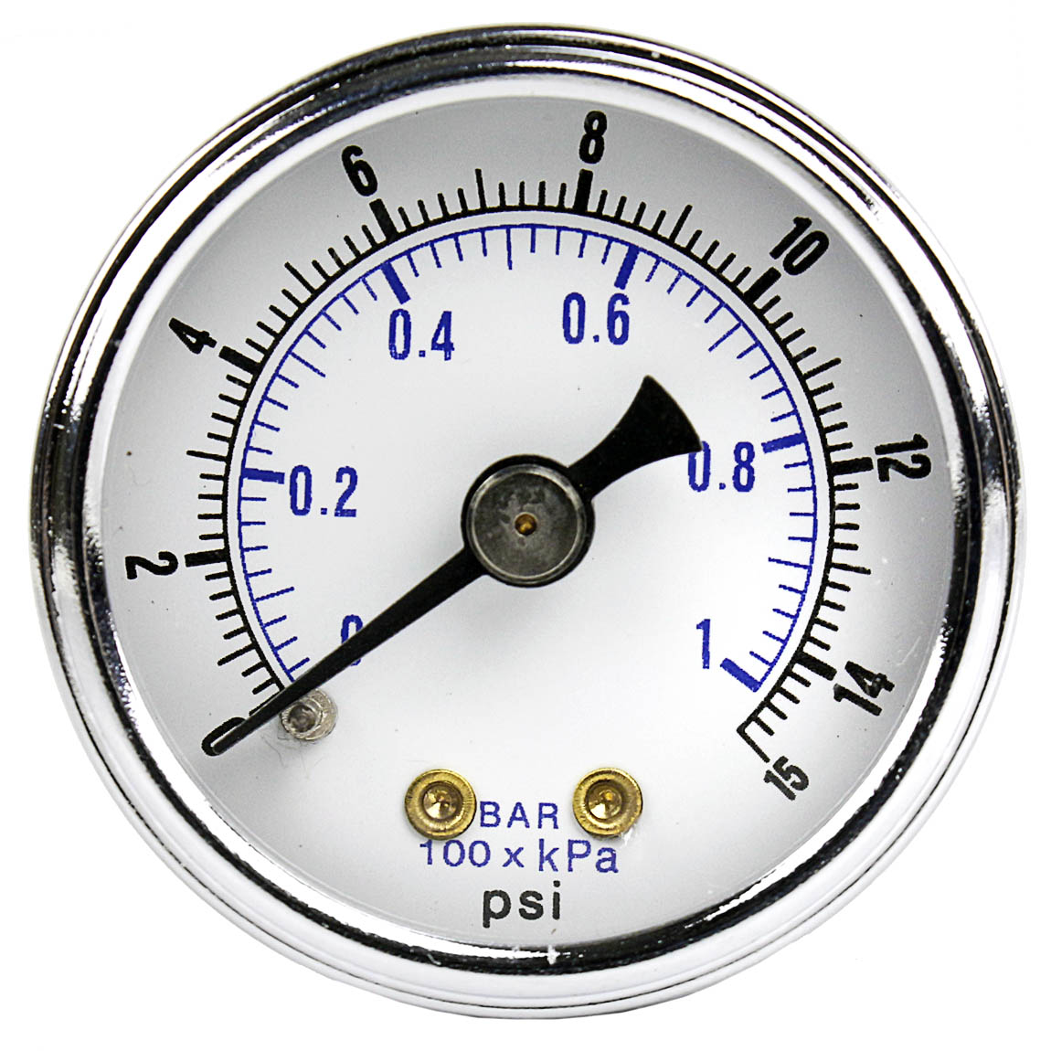 1/8" NPT 0-15 PSI Air Pressure Gauge Center Back Mount With 1.5" Face(1 8 Npt 0 15 Psi Air Pressure Gauge Center Back Mount With 1 5 Face)