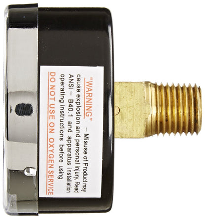  1/4" NPT 0 To -30 PSI Vacuum Air Pressure Gauge Center Back Mount With 2" Face(1 4 Npt 0 To 30 Psi Vacuum Air Pressure Gauge Center Back Mount With 2 Face)