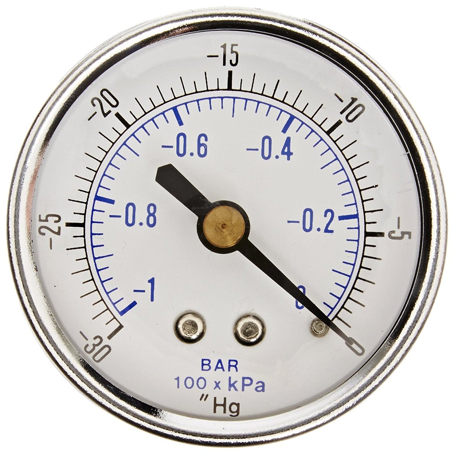  1/4" NPT 0 To -30 PSI Vacuum Air Pressure Gauge Center Back Mount With 2" Face(1 4 Npt 0 To 30 Psi Vacuum Air Pressure Gauge Center Back Mount With 2 Face)