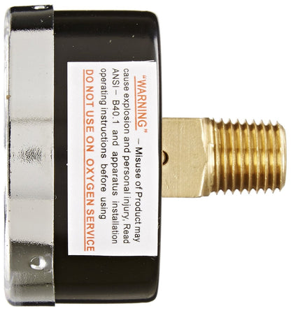  1/4" NPT -30 0 30 PSI Vacuum Air Pressure Gauge Center Back Mount With 2" Face(1 4 Npt 30 0 30 Psi Vacuum Air Pressure Gauge Center Back Mount With 2 Face)