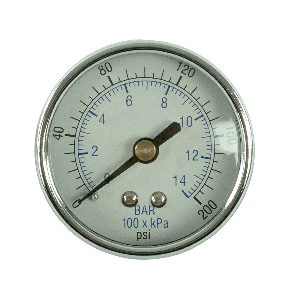  1/8" 200 PSI Compressor Compressed Air Pressure Gauge Back Mount Black 102D-208G(1 8 200 Psi Compressor Compressed Air Pressure Gauge Back Mount Black 102d 208g)
