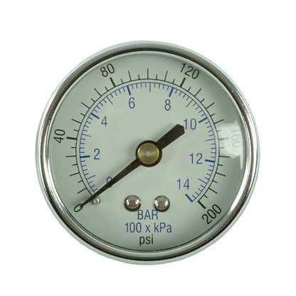  1/8" 200 PSI Compressor Compressed Air Pressure Gauge Back Mount Black 102D-208G(1 8 200 Psi Compressor Compressed Air Pressure Gauge Back Mount Black 102d 208g)