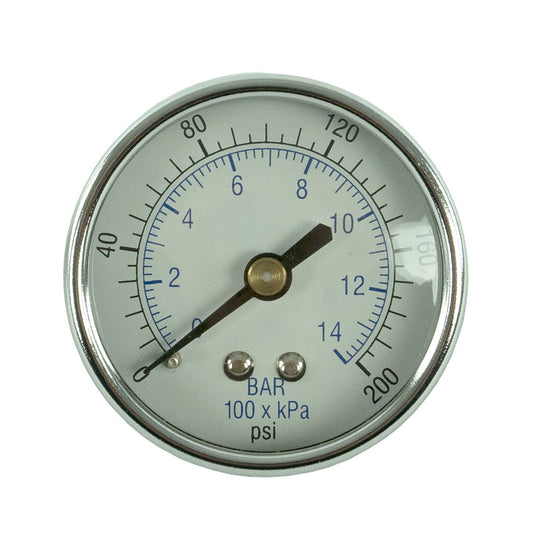 1/8" 200 PSI Compressor Compressed Air Pressure Gauge Back Mount Black 102D-208G(1 8 200 Psi Compressor Compressed Air Pressure Gauge Back Mount Black 102d 208g)