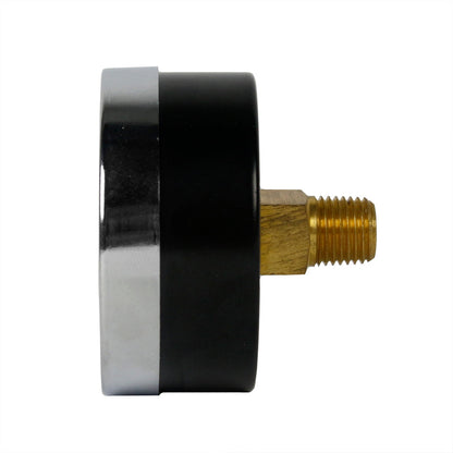  200 PSI 14 BAR 1/4" Male NPT Center Back Mount Steel Case 2.5" Gauge, Black(2 5 0 200 Psi 1 4 Nptm Cbm Black Steel Case Gauge)