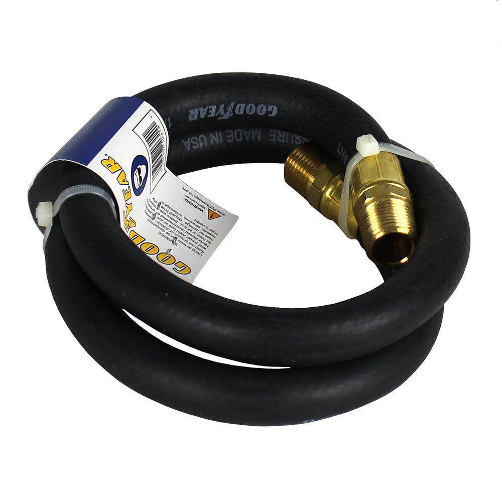  Goodyear 3' X 1/2" Rubber Air Hose Whip 250 PSI USA Made 1/2" NPT 10314(Goodyear 3 X 1 2 Rubber Air Hose Whip 250 Psi Usa Made 1 2 Npt Lead In Hose)