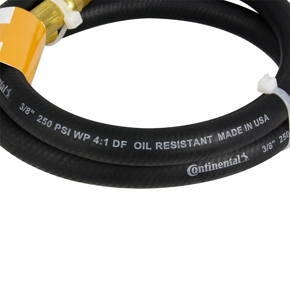  Continental Rubber Air Hose 6 Feet X 3/8 Inch 250 PSI Oil-Resistant Black 10374(Continental Air Hose 3 8 Inch Mnpt Fittings 250 Psi Oil Resistant Rubber 6 Ft)