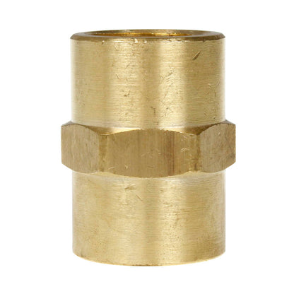  1/2" NPTF Hex Coupling Solid Yellow Brass Pipe Fitting 1200 PSI Maximum 103F(Brass 1 2 Coupling 103f)