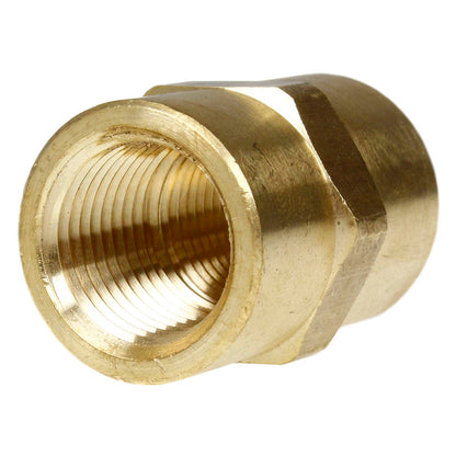  1/2" NPTF Hex Coupling Solid Yellow Brass Pipe Fitting 1200 PSI Maximum 103F(Brass 1 2 Coupling 103f)