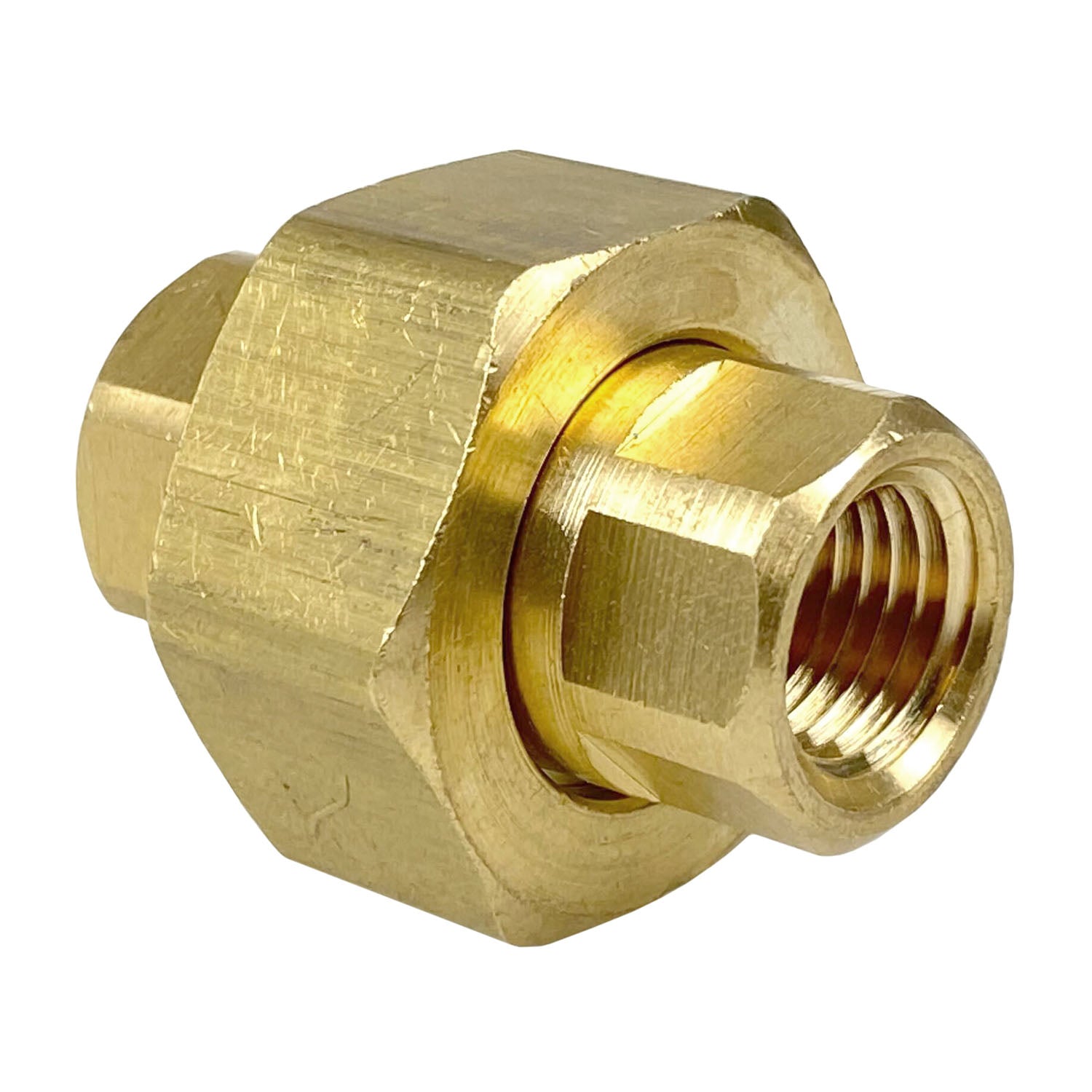  1/4" NPT Female Solid Brass Three Piece Pipe Union Fitting Adapter(Brass 1 4 Union 2 Pc 104c)