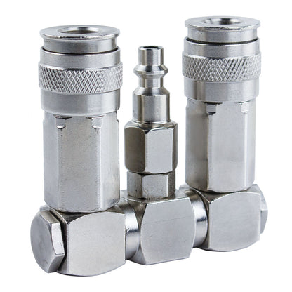  Two Way Air Hose Compressor Swivel Splitter 1/4" NPT 360 Degrees 10567(Two Way Air Hose Compressor Swivel Splitter 1 4 Npt 360 Degrees New)