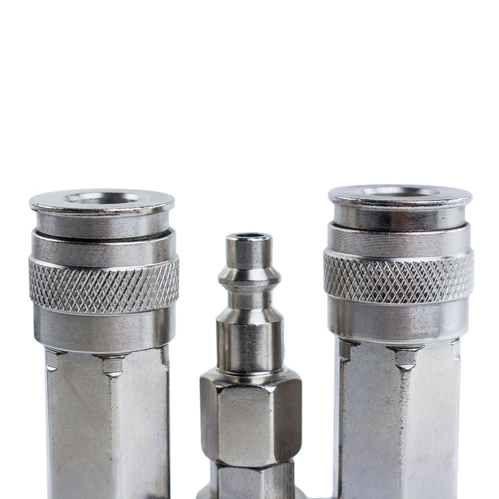  Two Way Air Hose Compressor Swivel Splitter 1/4" NPT 360 Degrees 10567(Two Way Air Hose Compressor Swivel Splitter 1 4 Npt 360 Degrees New)