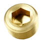  3/4" NPTF Solid Yellow Brass Countersunk Hex Plug Head Style Pipe Fitting 109UJ(Brass 3 4 Hex Plug 109uj)