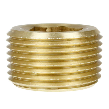  3/4" NPTF Solid Yellow Brass Countersunk Hex Plug Head Style Pipe Fitting 109UJ(Brass 3 4 Hex Plug 109uj)