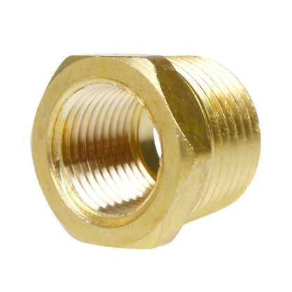  1/2" X 3/8" Male NPTF X Female NPTF Hex Bushing Reducer Solid Brass Pipe Fitting(Brass 1 2 X 3 8 Bushing Reducer 110f)