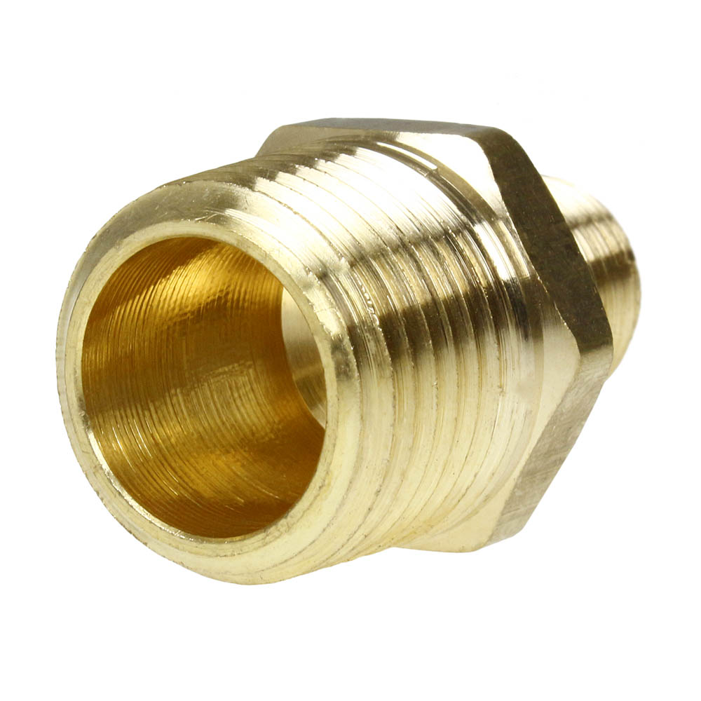  1/2" X 1/4" Male NPTF Pipe Reducing Hex Nipple Solid Brass Pipe Fitting 112RFC(1 2 X 1 4 Nipple 112rfc)