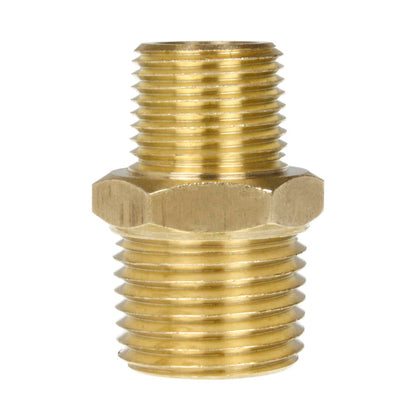  1/2" X 3/8" Male NPTF Pipe Reducing Hex Nipple Solid Brass Pipe Fitting 112RFE(Brass 1 2 X 3 8 M To M Nipple Reducer 112rfe)