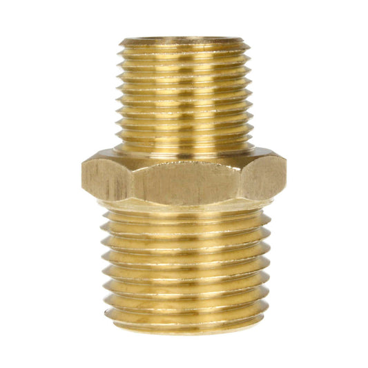  1/2" X 3/8" Male NPTF Pipe Reducing Hex Nipple Solid Brass Pipe Fitting 112RFE(Brass 1 2 X 3 8 M To M Nipple Reducer 112rfe)