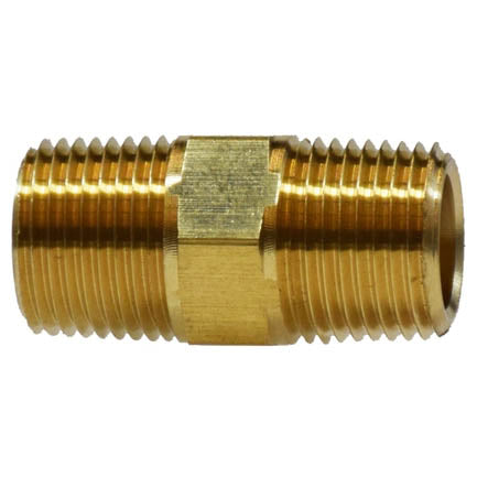  1/4" Male NPTF Hex Nipple Solid Brass Straight Pipe Fitting 1200 PSI Maximum(Brass 1 4 Hex Nipple 112xc)