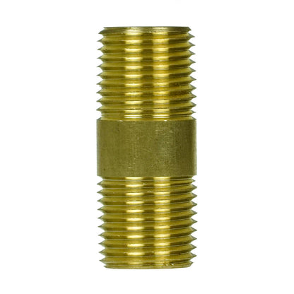  1/2" NPT X 2" Inch Solid Yellow Brass Nipple Extension 1200 PSI Maximum 117F2(Brass 1 2 X 2 In Nipple Extension 117f2)