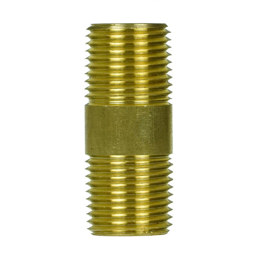  1/2" NPT X 2" Inch Solid Yellow Brass Nipple Extension 1200 PSI Maximum 117F2(Brass 1 2 X 2 In Nipple Extension 117f2)