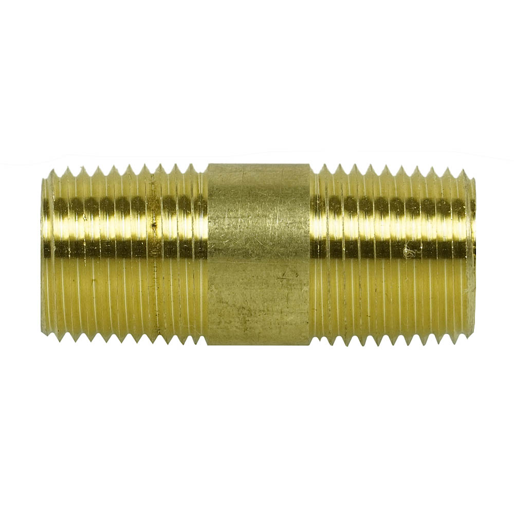  1/2" NPT X 2" Inch Solid Yellow Brass Nipple Extension 1200 PSI Maximum 117F2(Brass 1 2 X 2 In Nipple Extension 117f2)