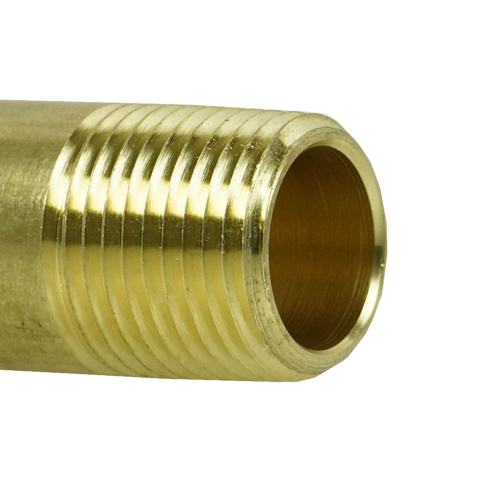  1/2" NPT X 2" Inch Solid Yellow Brass Nipple Extension 1200 PSI Maximum 117F2(Brass 1 2 X 2 In Nipple Extension 117f2)