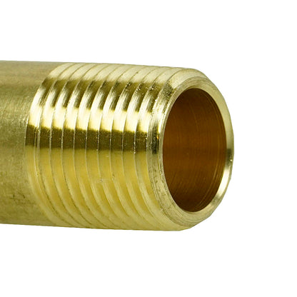  1/2" NPT X 2" Inch Solid Yellow Brass Nipple Extension 1200 PSI Maximum 117F2(Brass 1 2 X 2 In Nipple Extension 117f2)