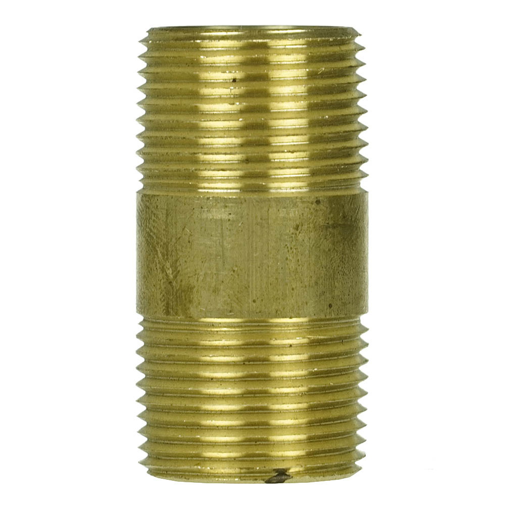  3/4" NPT X 2" Inch Long Solid Yellow Brass Nipple Extension 1200 PSI Max 117J2(Brass 3 4 X 2 In Nipple Extension 117j2)