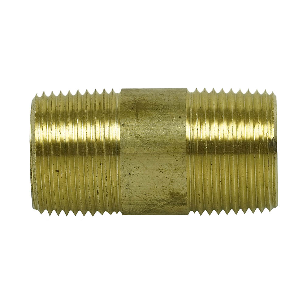  3/4" NPT X 2" Inch Long Solid Yellow Brass Nipple Extension 1200 PSI Max 117J2(Brass 3 4 X 2 In Nipple Extension 117j2)