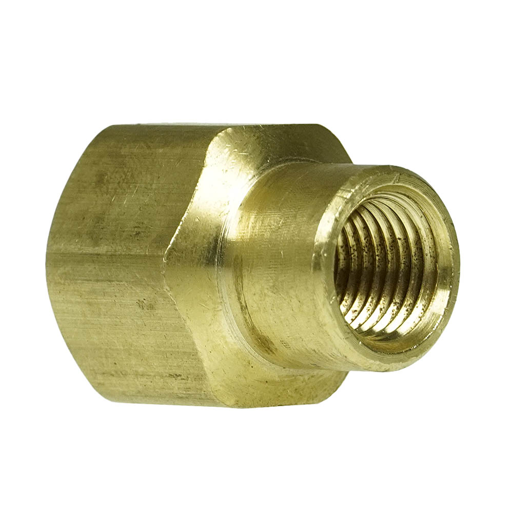  3/8" X 1/4" Yellow Brass Female To Female Coupling Reducer Pipe Fitting 119EE(Brass 3 8 X 1 4 F To F Reducer 119ee)