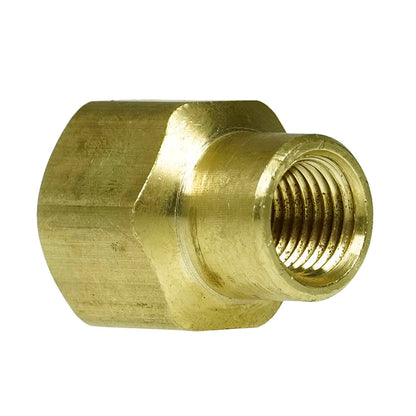  3/8" X 1/4" Yellow Brass Female To Female Coupling Reducer Pipe Fitting 119EE(Brass 3 8 X 1 4 F To F Reducer 119ee)