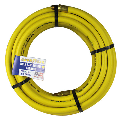  Goodyear Rubber Air Hose 50' Ft. X 3/8" In. 250 PSI Air Compressor Hose 12672(Goodyear 50 Ft X 3 8 In Rubber Air Hose 250 Psi Air Compressor Hose Yellow 12672)