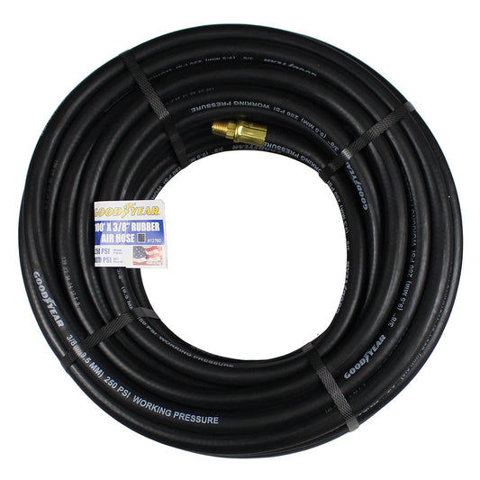  Goodyear 100' X 3/8" Rubber Air Hose 1/4" NPT 250 PSI USA Made 12760(Goodyear 100 X 3 8 Rubber Air Hose 250 Psi Usa Made 1 4 Npt Compressor Hose 1)