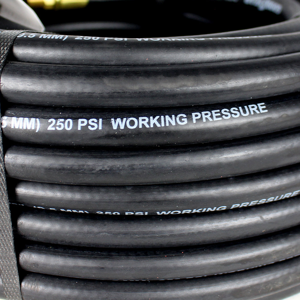  Goodyear 100' X 3/8" Rubber Air Hose 1/4" NPT 250 PSI USA Made 12760(Goodyear 100 X 3 8 Rubber Air Hose 250 Psi Usa Made 1 4 Npt Compressor Hose 1)