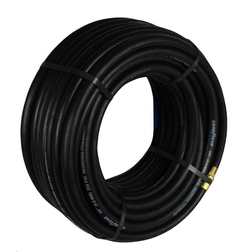  Goodyear 100' X 3/8" Rubber Air Hose 1/4" NPT 250 PSI USA Made 12760(Goodyear 100 X 3 8 Rubber Air Hose 250 Psi Usa Made 1 4 Npt Compressor Hose 1)