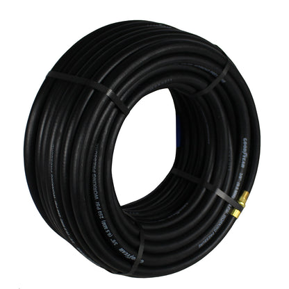  Goodyear 100' X 3/8" Rubber Air Hose 1/4" NPT 250 PSI USA Made 12760(Goodyear 100 X 3 8 Rubber Air Hose 250 Psi Usa Made 1 4 Npt Compressor Hose 1)