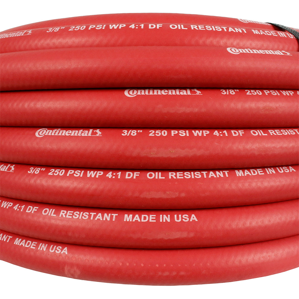  Continental Compressor Air Hose 50ft X 3/8in 250 PSI Oil-Resistant Rubber Red(Continental 50 X 3 8 Red Air Hose)