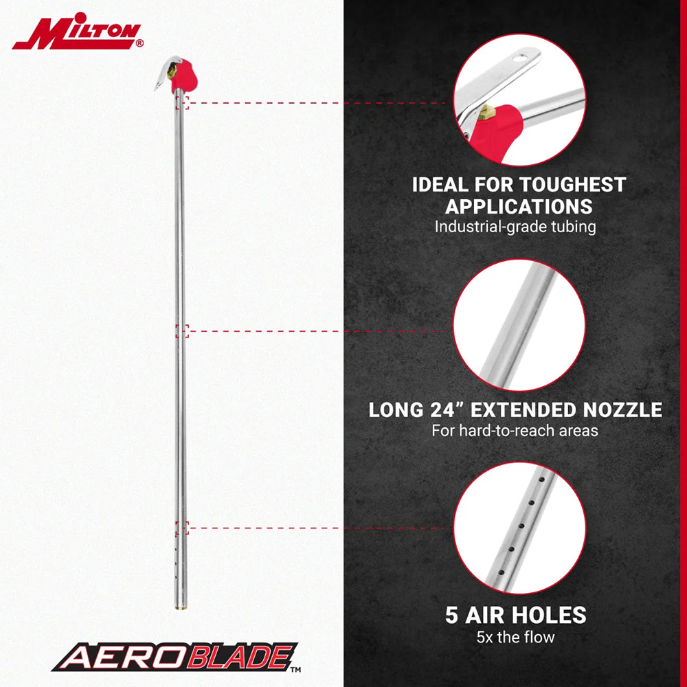  AeroBlade 1/4" NPT 24" Extension Reach Nozzle Blow Gun 24 CFM 90 Degree 158-AB24(Aeroblade 24 Extension Reach Nozzle Blow Gun)