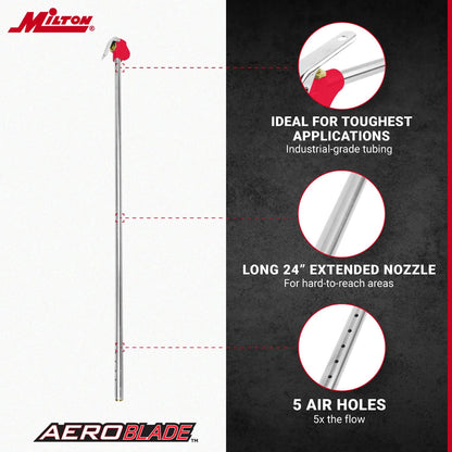  AeroBlade 1/4" NPT 24" Extension Reach Nozzle Blow Gun 24 CFM 90 Degree 158-AB24(Aeroblade 24 Extension Reach Nozzle Blow Gun)