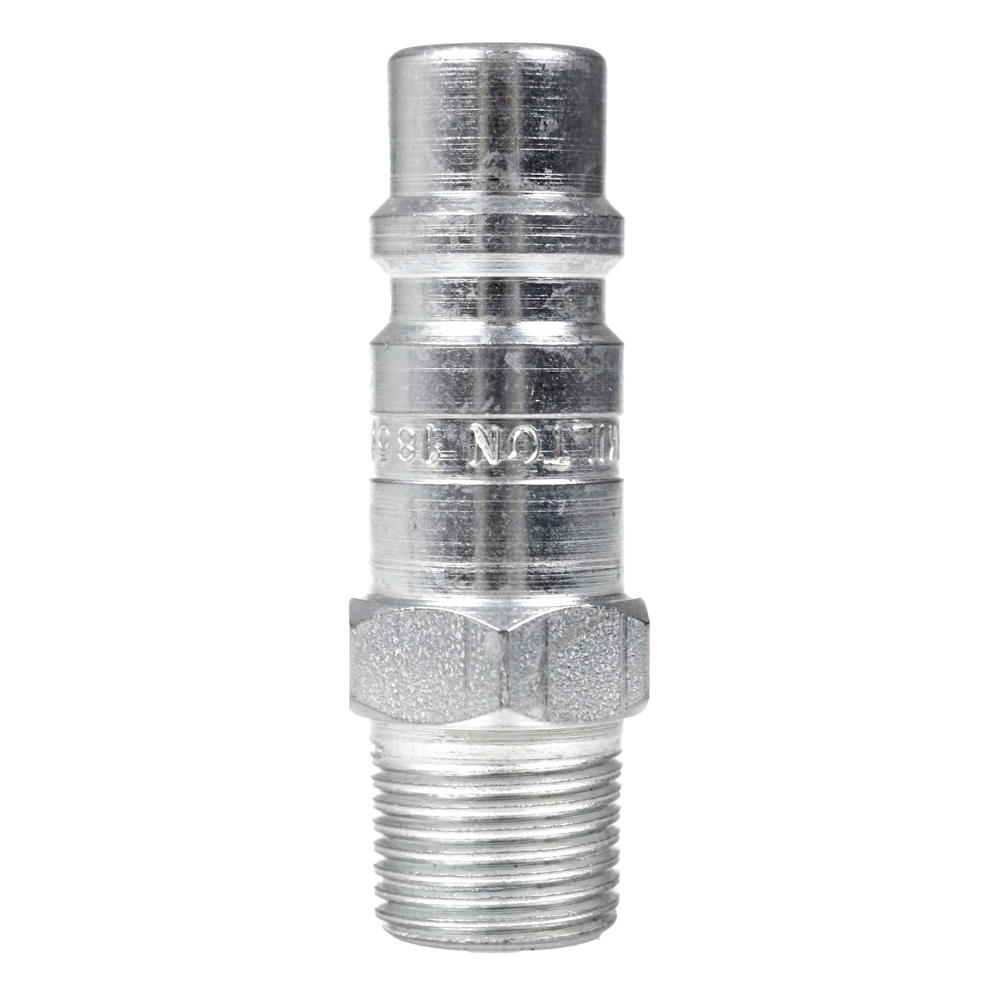  3/8" Male NPT X 1/2" Body Industrial Style Plug Steel Quick Release Milton G(3 8 Mnpt G Style Plug Hardened Steel 300 Psi Max Pressure 99 Scfm Milton 1859)