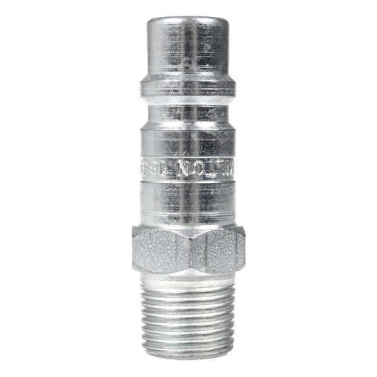  3/8" Male NPT X 1/2" Body Industrial Style Plug Steel Quick Release Milton G(3 8 Mnpt G Style Plug Hardened Steel 300 Psi Max Pressure 99 Scfm Milton 1859)