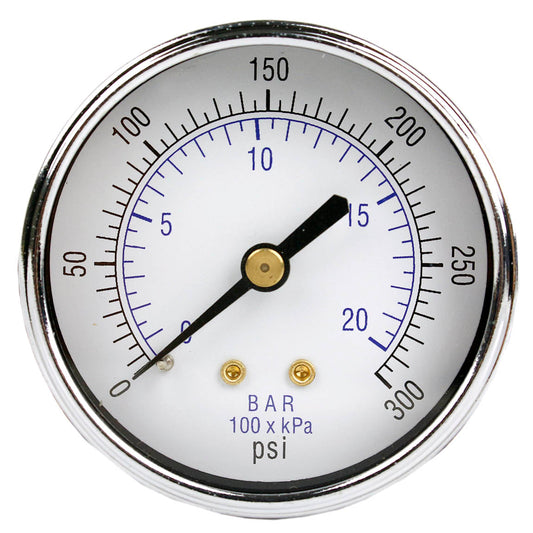  1/4" NPT 0-300 PSI Air Pressure Gauge Center Back Mount With 2.5" Face(1 4 Npt 0 300 Psi Air Pressure Gauge Center Back Mount With 2 5 Face)
