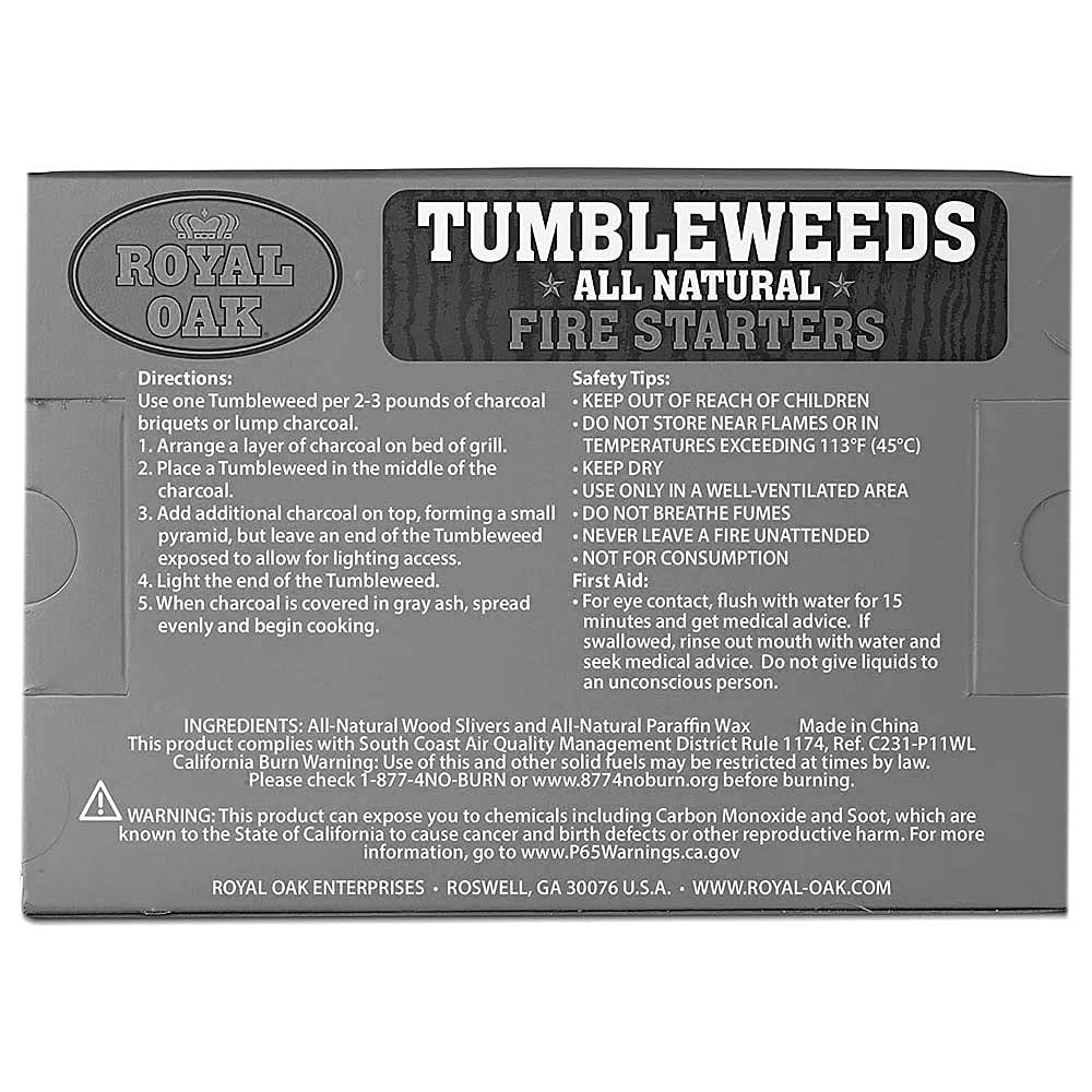  Royal Oak Tumbleweeds Natural Fire Starters 16 Pack(Royal Oak Tumbleweeds Natural Fire Starters 16 Pack)