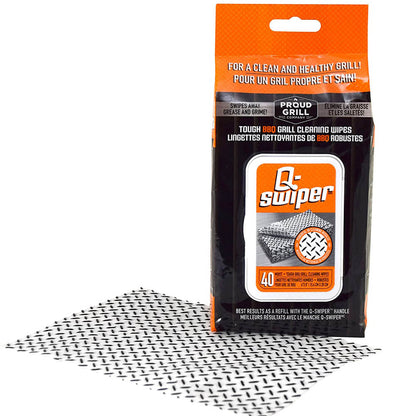  Q-Swiper BBQ Grill Cleaning Wipes 40 Count Pack Easy Grease Cleaning 2400C(Grill Cleaning Wipes 2400c)